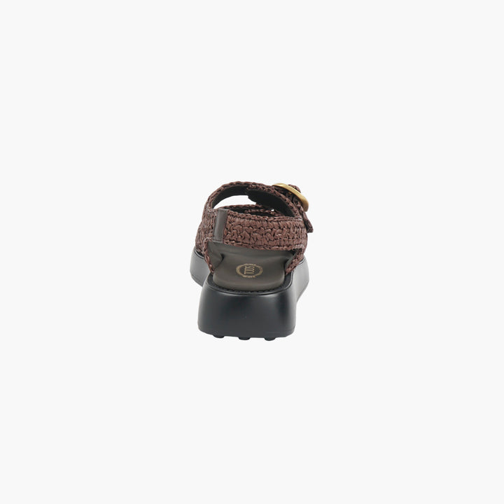 TOD'S Raffia Sandals Bordeaux-Black