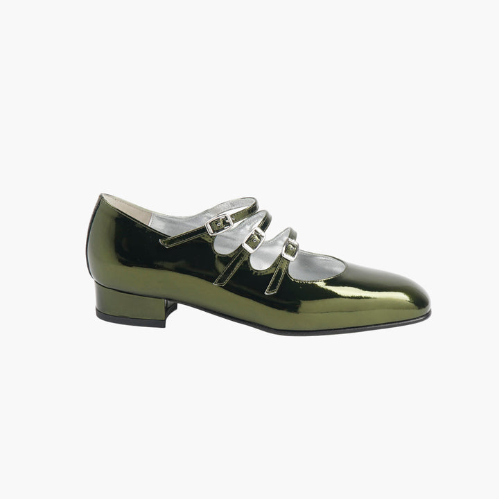 CAREL Green Metallic Patent Heels