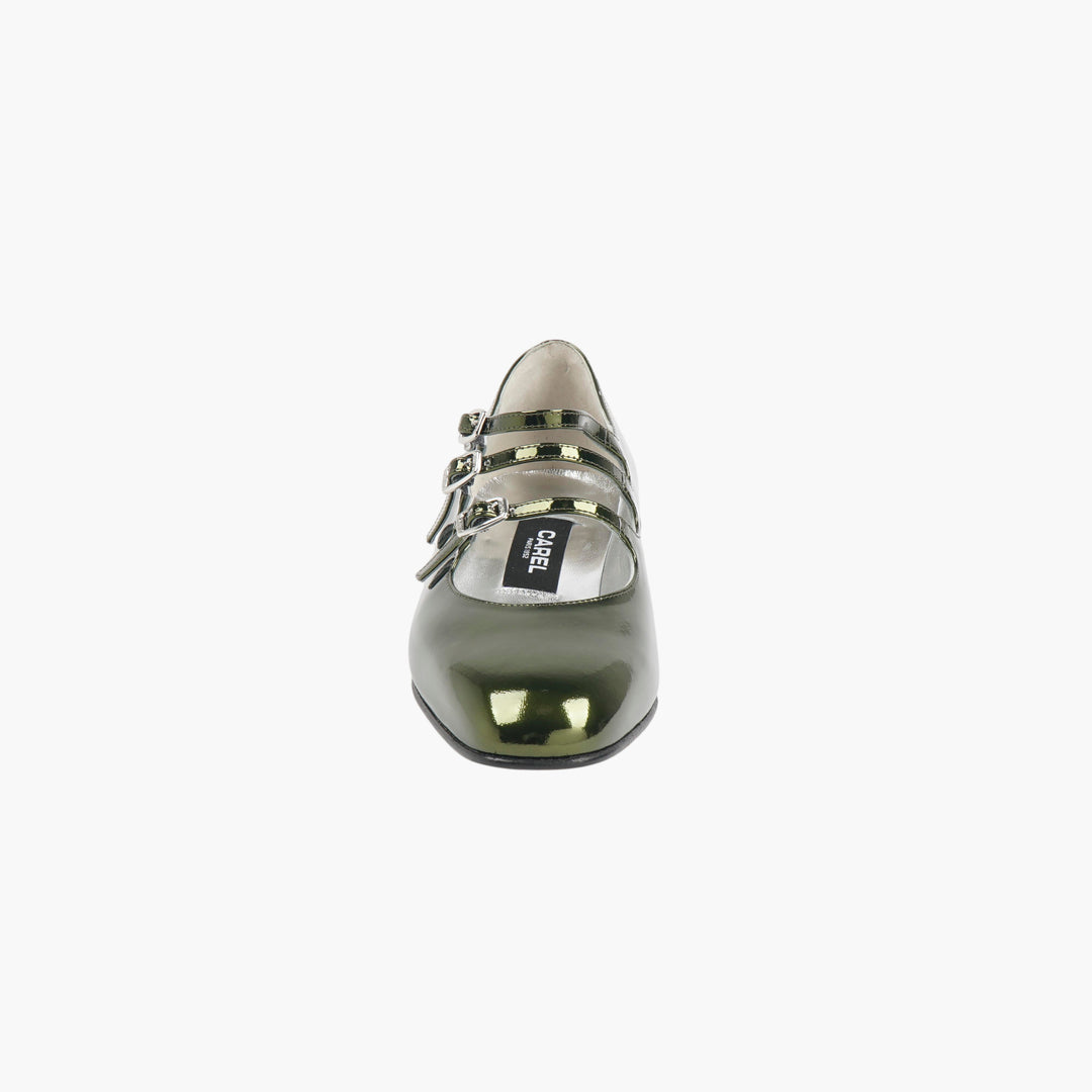 CAREL Green Metallic Patent Heels