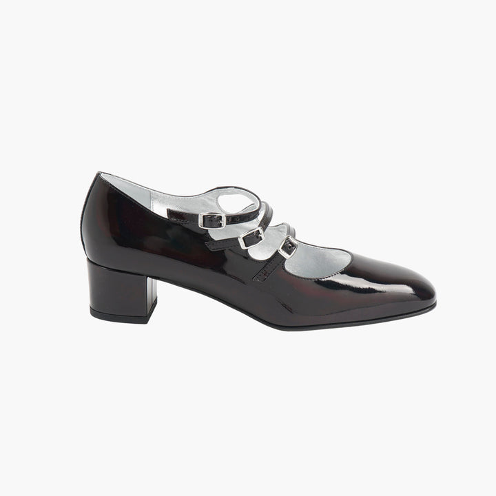 CAREL Black Metallic Mary Jane Heels
