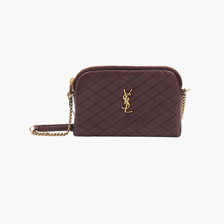 SAINT LAURENT Bordeaux-Gold Handbag