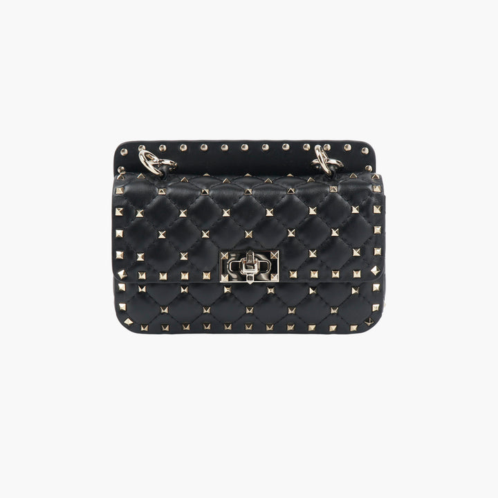 VALENTINO Small Black ROCKSTUD SPIKE IN NAPPA