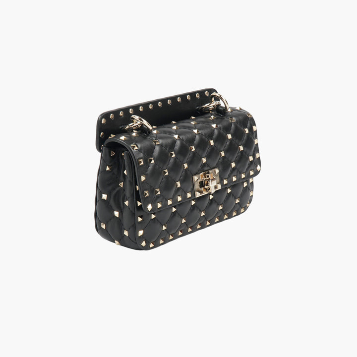 VALENTINO Small Black ROCKSTUD SPIKE IN NAPPA