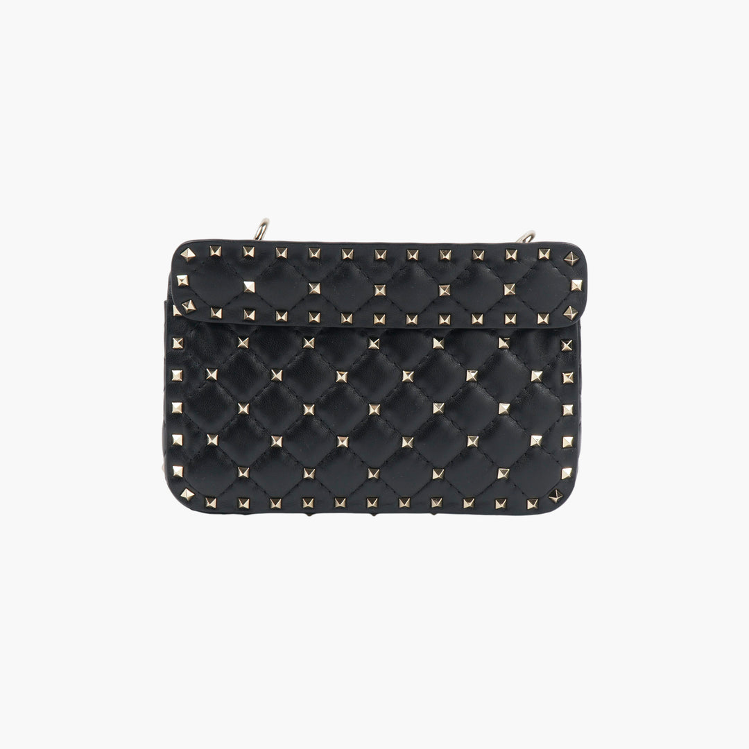 VALENTINO Small Black ROCKSTUD SPIKE IN NAPPA