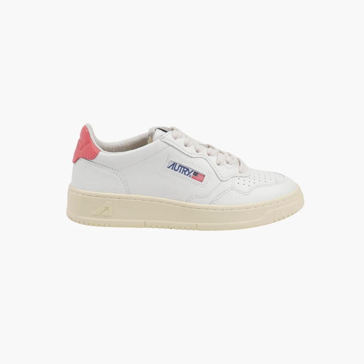 AUTRY White-Pink Low Top Sneakers