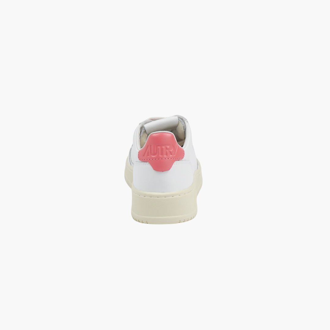 AUTRY White-Pink Low Top Sneakers