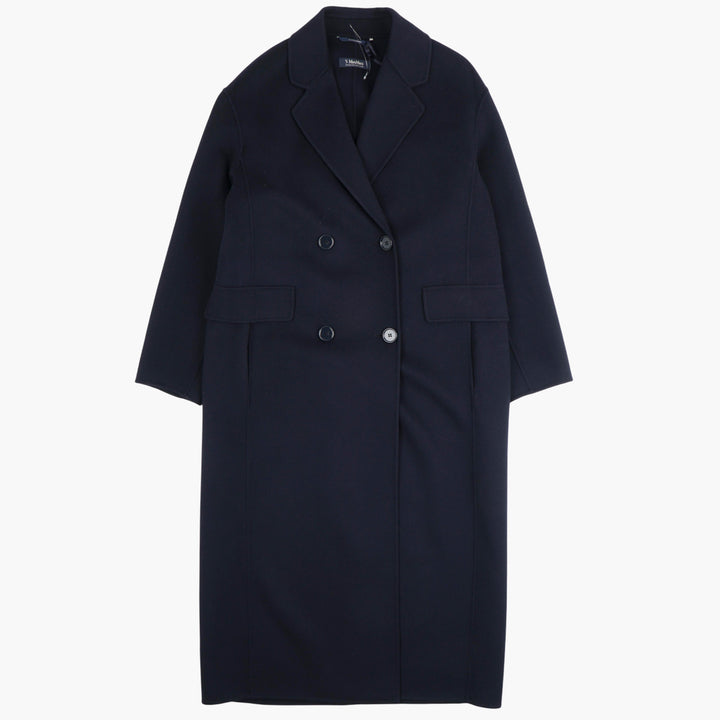 Max Mara Navy Double-Breasted Coat