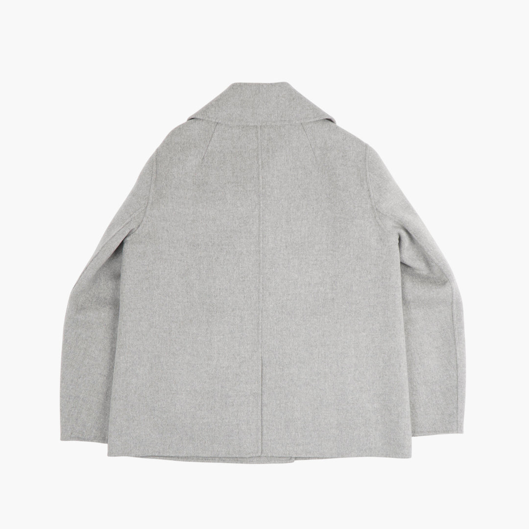 Max Mara Grey Wool Double-Breasted Coat