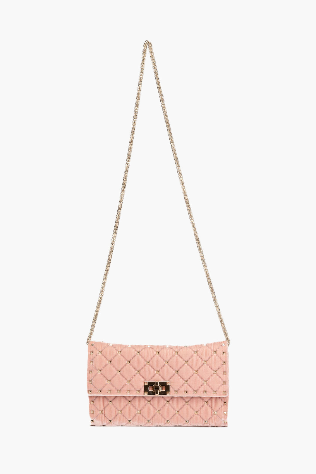 Valentino Bags Borsa trapuntata rosa con dettagli Rockstud - Made in Italy
