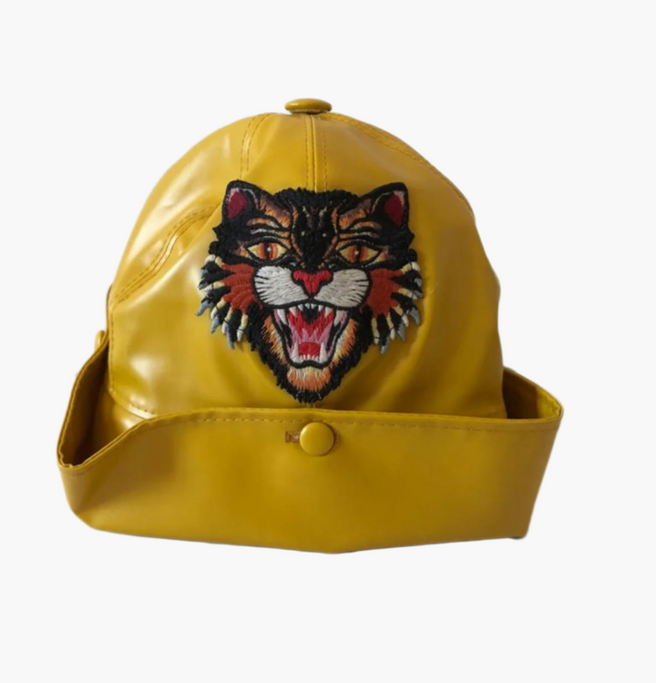 Cappello Gucci Nina J Matte in Gomma Gialla per Bambini