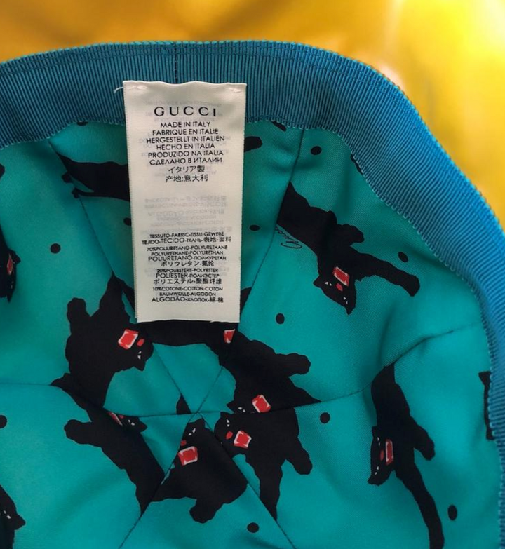 Cappello Gucci Nina J Matte in Gomma Gialla per Bambini