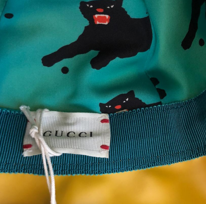 Cappello Gucci Nina J Matte in Gomma Gialla per Bambini